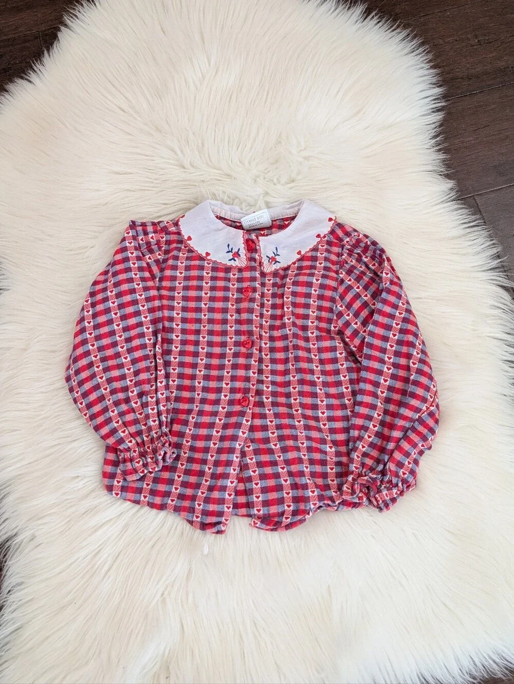 Vintage 90s 1990s Oshkosh B'Gosh Embroidered Button Down Long Sleeve Floral 3T